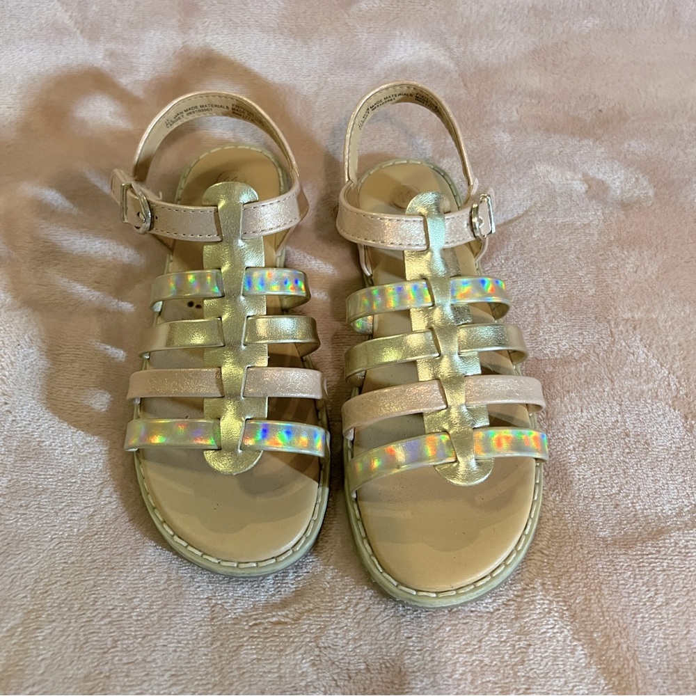Girls Sandals, size 11, Cat and Jack, Light Pink and Gold